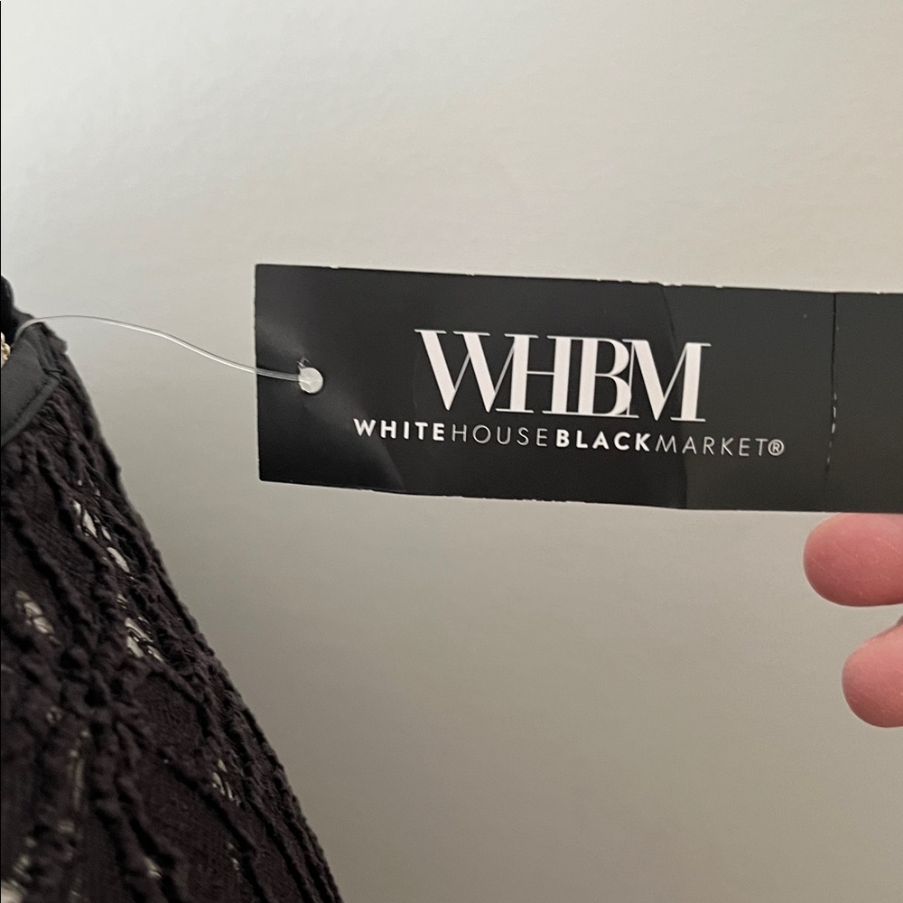 White House Black Market Black Lace Blouse - Picture 3 of 13